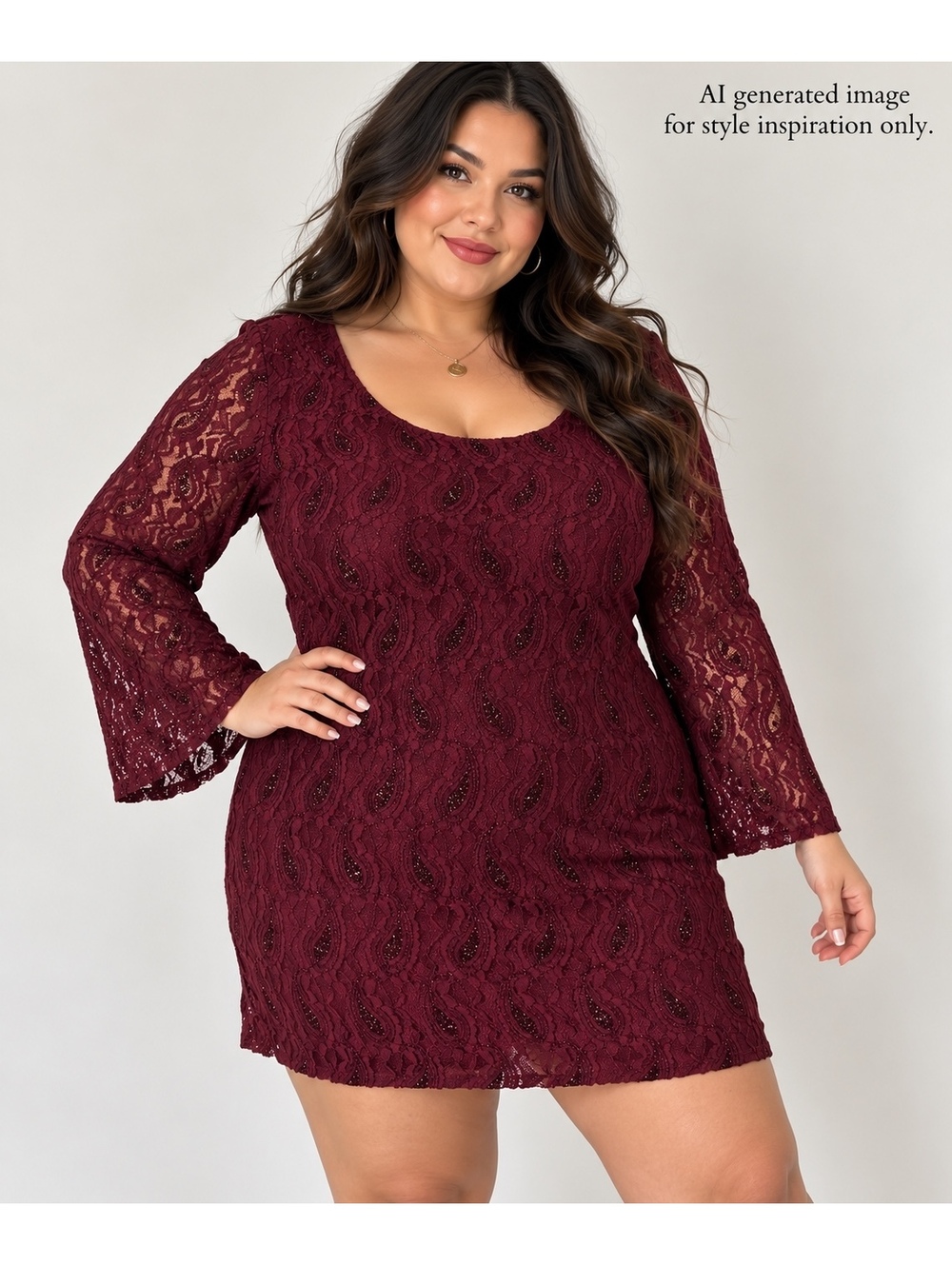 Liberty Love Burgundy Lace Mini Dress Size 3XL Dark Romantic Party Dress